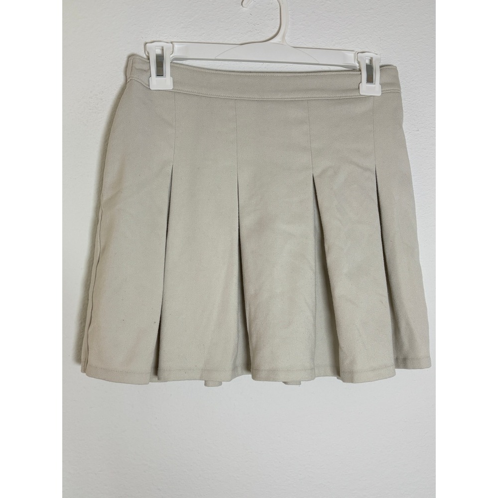 Hollister Pleated Mini Skort Tan Khaki Tennis Skirt Shorts Small